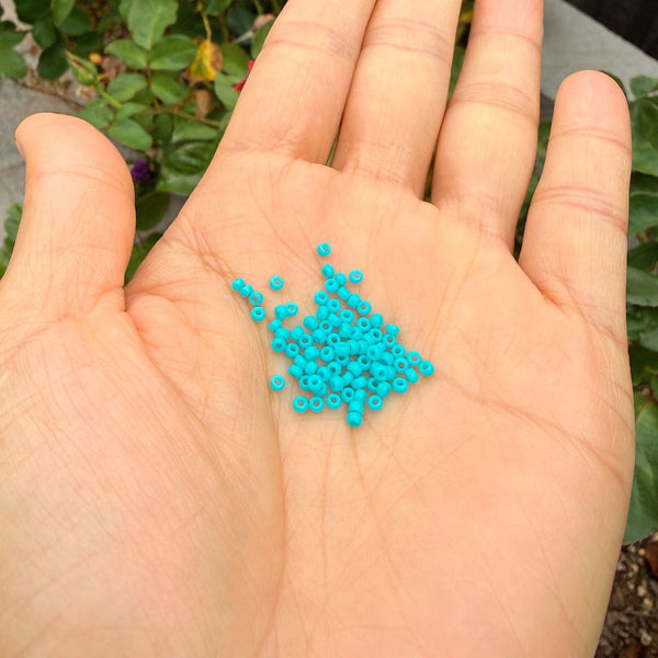 25g Miyuki Rocaille 11/0 Seed Beads Duracoat Opaque Underwater Blue RR-4480