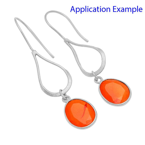 10pcs Grade A November Topaz Yellow Oval Birthstone Charm Drops, Sterling Silver Plated Brass, 18x13mm, CCP6-S11