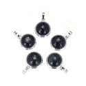 2pcs Natural Black Obsidian Round Gemstone Pendant Drops, 20mm, G2P-K5