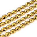 50pcs Creative Club Faceted Flat Oval Crystal Beads, Gold Aurum, 16x12mm/Large, Hole ID 1.1mm, CCO-33