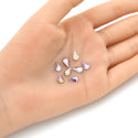 10pcs Genuine Preciosa Maxima Faceted Pear Flat Back Crystal Rhinestone, Foil Back, Crystal AB, 8x4.8mm, Prm-W82