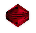 100pcs Preciosa Faceted Bicone Crystal Beads, Siam (Red), Size Selections: 3mm/4mm/6mm