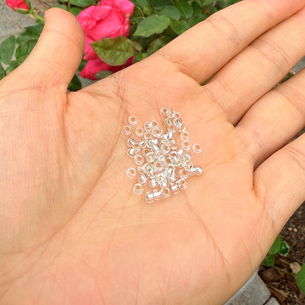 25g Miyuki Rocaille 8/0 Round Seed Beads Silver-lined Crystal Clear RR-1