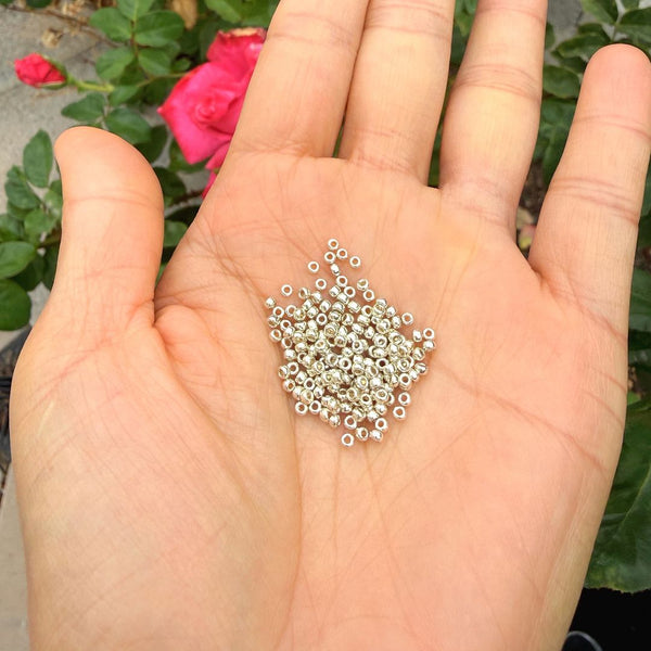 50g Miyuki Rocaille 11/0 Round Seed Bead Duracoat Galvanized Silver RR-4201