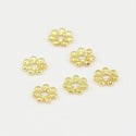 200pcs Small Thin Daisy Flower Flat Rondelle Beads, 18K Gold Plated Brass 4.5x0.8mm, Hole ID 1mm, CF110-G