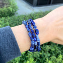 1 Strand Stretch Natural Blue Sodalite Free Form Gemstone Bracelet, 5-8mm Small Beads, Length Selections: 7 inch/7.5 inch
