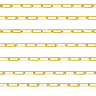 5 Feet 1/20 14K Gold Filled Unfinished Paperclip Cable Chain Link, 2mm Width, Non Tarnish, KG-D1