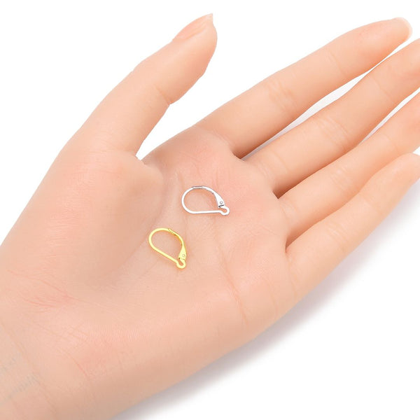 10pcs 925 Sterling Silver Interchangeable Leverback Earring Hooks, 17mm, SS7-1