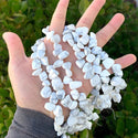Natural White Howlite Gemstone Petal Keishi Beads, Irregular, 10mm-20mm, Hole ID 1mm, 1 Strand/15 Inch, GZ6-32