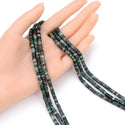 Natural African Turquoise Gemstone Heishi Tube Rondelle Beads, 4x2mm/Small, Hole ID 0.9mm, 14.5 Inch/1 Strand, GH-C23
