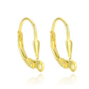 10pcs 925 Sterling Silver Leverback Earring Hooks, Real 18K Yellow Gold Plated, Open Ring, 17mm, SS54-2
