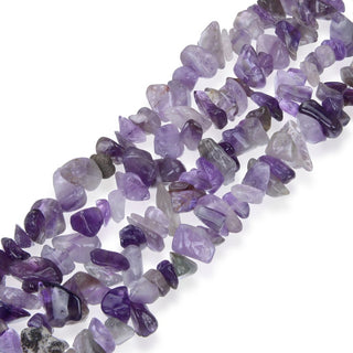 Natural Purple Amethyst Crystal Gemstone Chip Beads, Free Form, 5mm-8mm, Hole ID 1mm, 1 Strand/31 Inch, GZ1-8