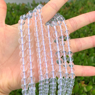 Natural Grade A Clear Crystal White Quartz Gemstone Round Beads, 15 Inch/1 Strand, Size Selections: 4mm/6mm/8mm/10mm