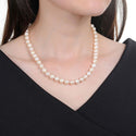 Natural Grade AAA Round White Cultured Freshwater Pearl Necklace, 8-9mm Pearl Strand, Length Selections: 16 inch/18 Inch