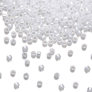 30g Miyuki Delica 11/0 Seed Beads, Translucent Luster Opal DB231