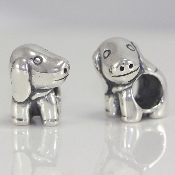 1pc Cute Solid 925 Sterling Silver Dog Charm Puppy Bead, Compatible with Pandora All Other Charm Bracelets, EC2-A1