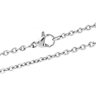 5pcs 304 Stainless Steel 1.5mm Diamond-Cut Flat Cable Link Chain Necklaces (18 Inch/20 Inch/22 Inch/24Inch)