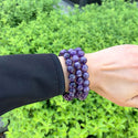 1 Strand Stretch Natural Purple Amethyst Beaded Gemstone Bracelet, 10mm Bead, Length Selections: 7 inch/7.5 inch/8 inch/8.5 inch