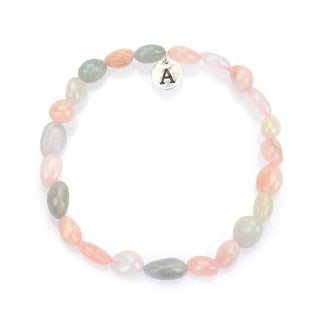 1 Strand Stretch Natural Multi-color Morganite Beryl Free Form Gemstone Bracelet, 5-8mm Small Beads, Length Selections: 7 inch/7.5 inch