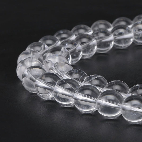 Natural Grade A Clear Crystal White Quartz Gemstone Round Beads, 15 Inch/1 Strand, Size Selections: 4mm/6mm/8mm/10mm