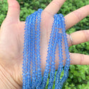 200pcs Creative Club Faceted Flat Bicone Rondelle Crystal Glass Beads #5305, Light Sapphire Blue, 6x4mm Small, Hole ID 1mm, CC3R614