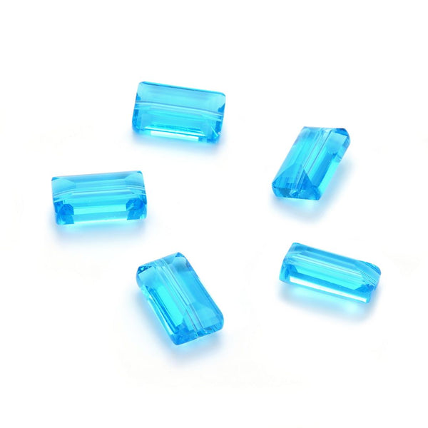 2 Sets/24pcs Mixed Austrian Birthstone Rectangle Crystal  Beads, 14x8mm, Hole ID 1.2mm, BB11