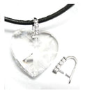 2pcs 925 Sterling Silver 15mm Pinch Bail, Pendant Clasp, Tarnish Resistant Rhodium Plated, Cubic Zirconia CZ, SS203-3
