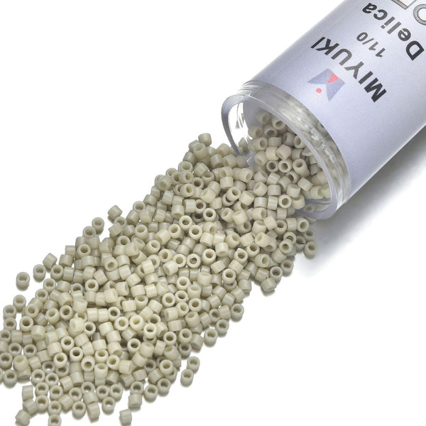30g Miyuki Delica 11/0 Seed Beads, Opaque Glazed Luster Linen DB261-1