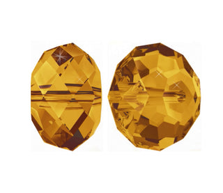 24pcs Adabele Austrian Faceted Rondelle Crystal Beads #5040, Amber Topaz (Yellow), Size Selections: 6x4mm, 8x6mm, 10x8mm