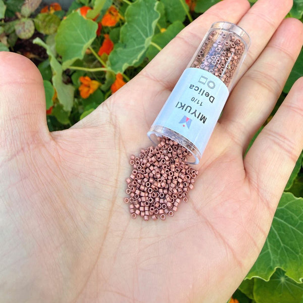 7.5g Miyuki Delica 11/0 Seed Beads, Opague Matte Copper-Plated DB340