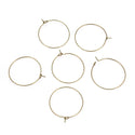 50pcs Raw Brass Round Circle Hoops, 0.7mm/21 Gauge, Unplated/Uncoated, Size Selections: 20mm/30mm/40mm/50mm/60mm