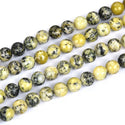 Natural Yellow Turquoise Gemstone Round Beads, 1 Strand/15 Inch, Size Selections: 4mm/6mm/8mm/10mm