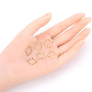 50pcs Raw Brass Square Beading Hoops, Open Back Bezel Frame, Unplated/Uncoated, 0.8mm/20 Gauge, Size Selections: 12mm/16mm/20mm