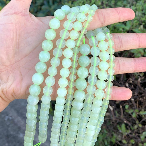 Natural New Jade Serpentine Gemstone Round Beads, 1 Strand/15 Inch, Size Selections: 6mm/8mm/10mm