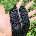 100pcs Creative Club Faceted Cube Crystal Glass Beads, Jet Black, 6mm, Hole ID 1mm, CCC623