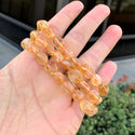 1 Strand Stretch Natural Yellow Citrine Free Form Gemstone Bracelet, 7-10mm Beads, Length Selections: 7 inch/7.5 inch