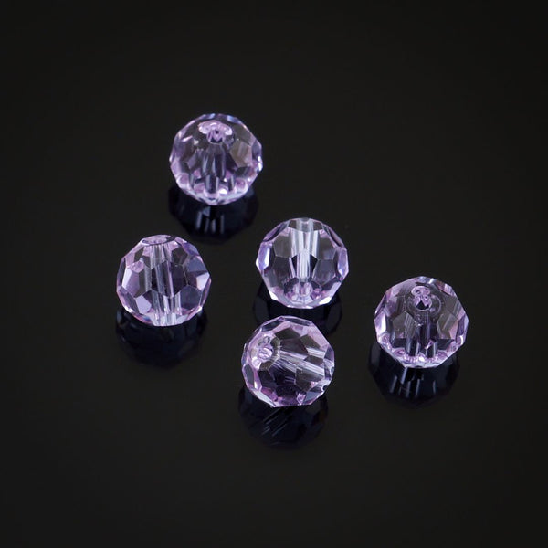 50pcs Adabele Austrian Faceted Round Crystal Beads #5000, Light Violet, Size Selections: 4mm/6mm/8mm/10mm
