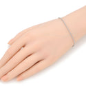 1pc 925 Sterling Silver 1.5mm Diamond Cut Braided Rope Chain Bracelet, Tarnish Resistant White Gold Plated, Length Selections: 7 inch/7.5 inch/8 inch