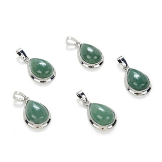 2pcs Natural Green Aventurine Teardrop Gemstone Pendants, 22mm Pear Stone Drops, G2P-J4