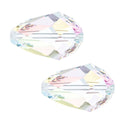 120pcs Creative Club Faceted Teardrop Crystal Glass Beads, Center Drilled, Crystal AB, 12x8mm, Hole ID 1mm, CCT-1202