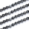 Natural Larvikite "Black Labradorite" Gemstone Round Beads, 1 Strand/15 Inch, Size Selections: 4mm/6mm/8mm/10mm
