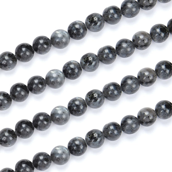Natural Larvikite "Black Labradorite" Gemstone Round Beads, 1 Strand/15 Inch, Size Selections: 4mm/6mm/8mm/10mm