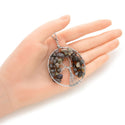 1pc Tree of Life Prosperity Necklace, Natural Labradorite Gemstone Pendant, 26 inch Surgical Stainless Steel Chain, GGP9-11