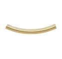 10pcs 925 Sterling Silver Curved Noodle Tubes, Real 18K Yellow Gold Plated, Hole ID 1mm, Size Selections: 15mm/20mm/30mm
