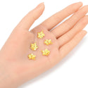 10pcs 12mm 2-Hole Flower Floral Links, Tarnish Resistant, 18K Yellow Gold Plated Brass, BFW-B12