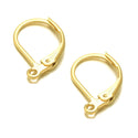 10pcs 925 Sterling Silver Leverback Earring Hooks, Real 18K Yellow Gold Plated, Open Ring, 17mm, SS8-2