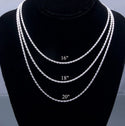 1pc 925 Sterling Silver Diamond-Cut Braided Rope Link Chain Necklace, Tarnish Resistant Rhodium Plated, 2mm, Thick Strong, Length Selections: 18/20/22/24/26 inch