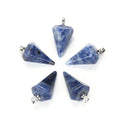 2pcs Natural Blue Sodalite Gemstone Pendant Drops, 25mm, G2P-M7