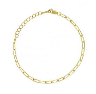 1pc Real 1/20 14K Gold Filled Paperclip Cable Chain Bracelet, 6.5 Inch with 1 inch Extender, JB-1