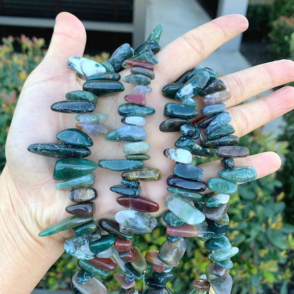 Natural Indian Agate GemstoneStick Point Beads, Irregular, 7mm-23mm Long, Hole ID 1mm 1 Strand/15 Inch, GZ5-16